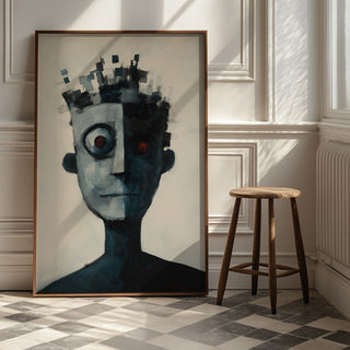 Lost Algorithm Wall Art Print — Digital Age Surreal Portrait Poster
