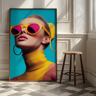Futuristic Diva Wall Art Print — Bold Pop Portrait Poster
