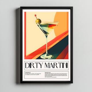 Dirty Martini Wall Art Print — Classic Olive Cocktail Poster