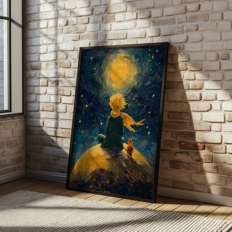 Little Prince Wall Art Print — Antoine de Saint-Exupéry Tribute Poster