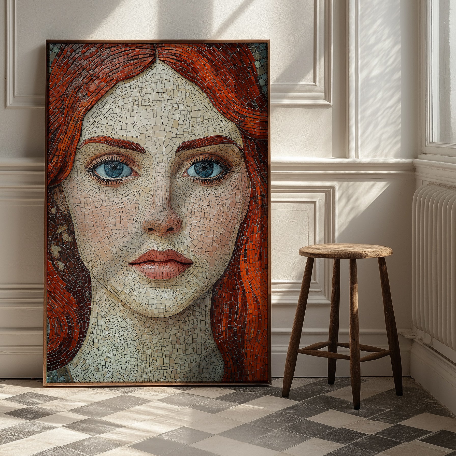 Stone and Stare Wall Art Print — Mosaic Portrait Poster