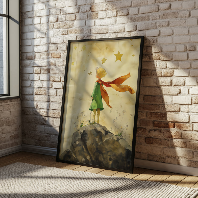 Innocence in Stars Wall Art Print — Dreamy Celestial Romance Poster