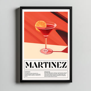 Martinez Wall Art Print — Vintage Pre-Prohibition Cocktail Poster