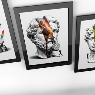Sisyphus Eternal Struggle — Surreal Heracles Bust Wall Art Print