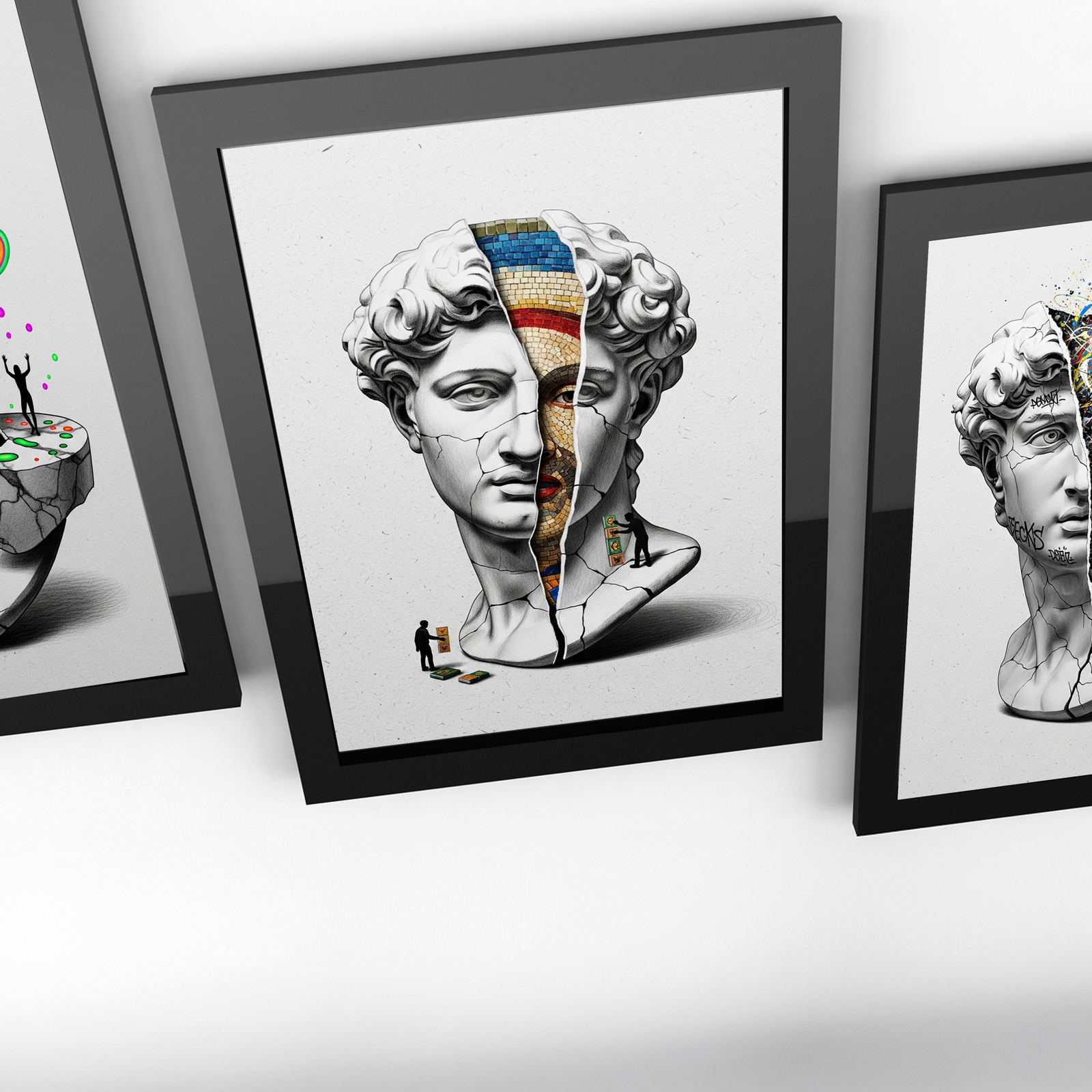 Mosaic — Surreal David Bust Wall Art Print
