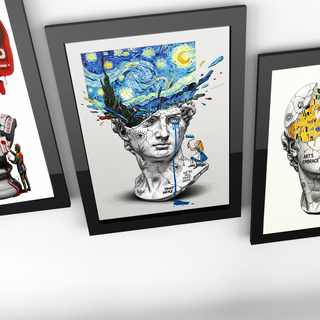 We're All Mad Here Van Gogh — Surreal Self-Portrait Wall Art Print