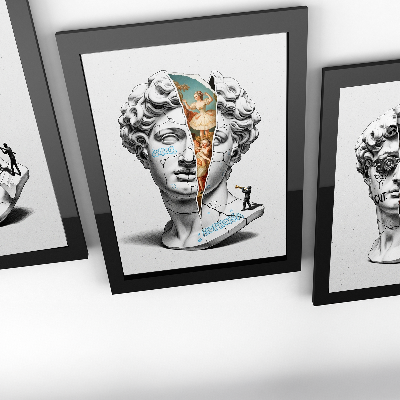 Euphoria Ballet — Surreal David Bust Wall Art Print