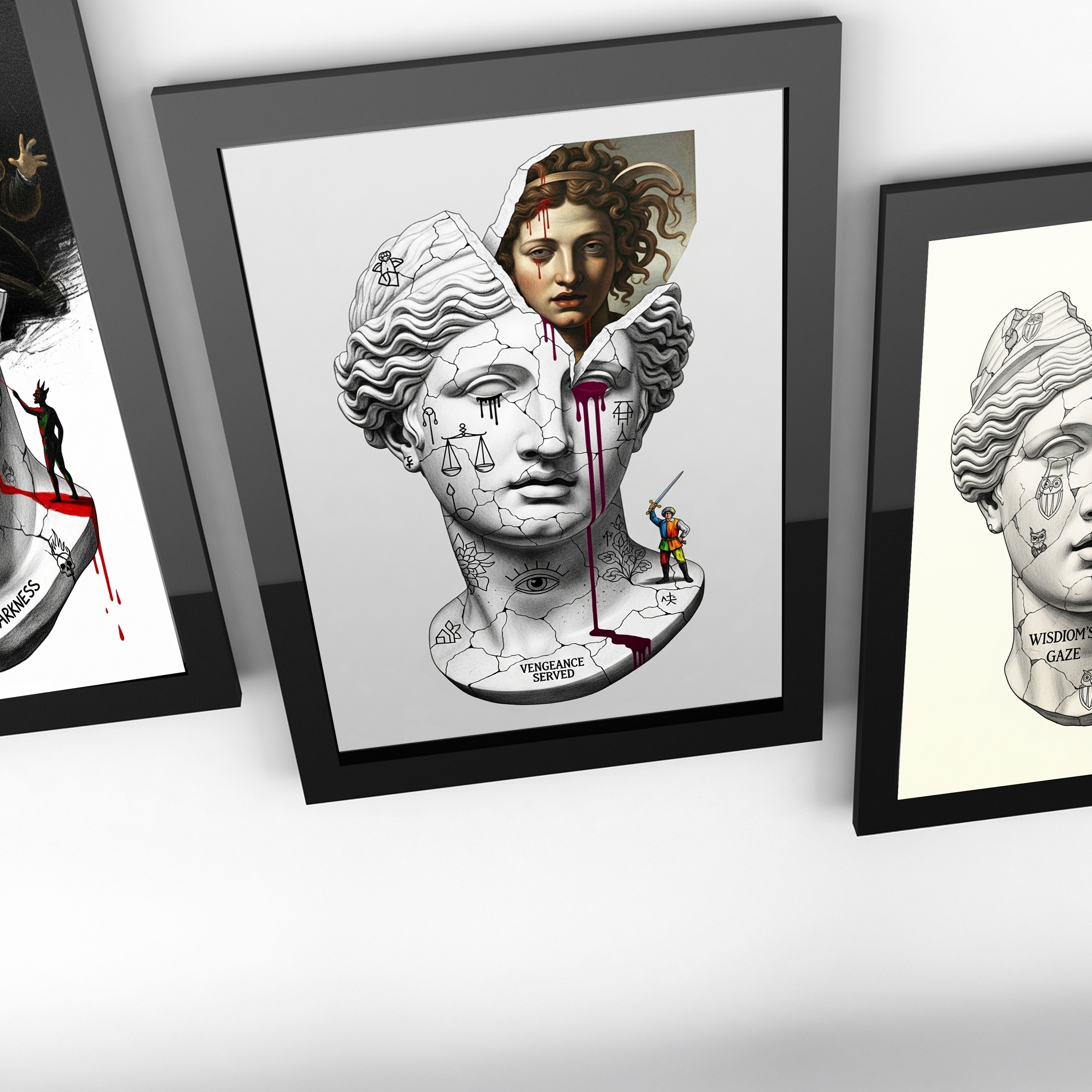 Vengeance Served Medusa V2 — Surreal Greek Mythology Wall Art Print