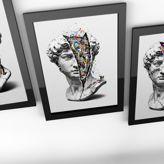 Gesture Pollock — Surreal David Bust Wall Art Print