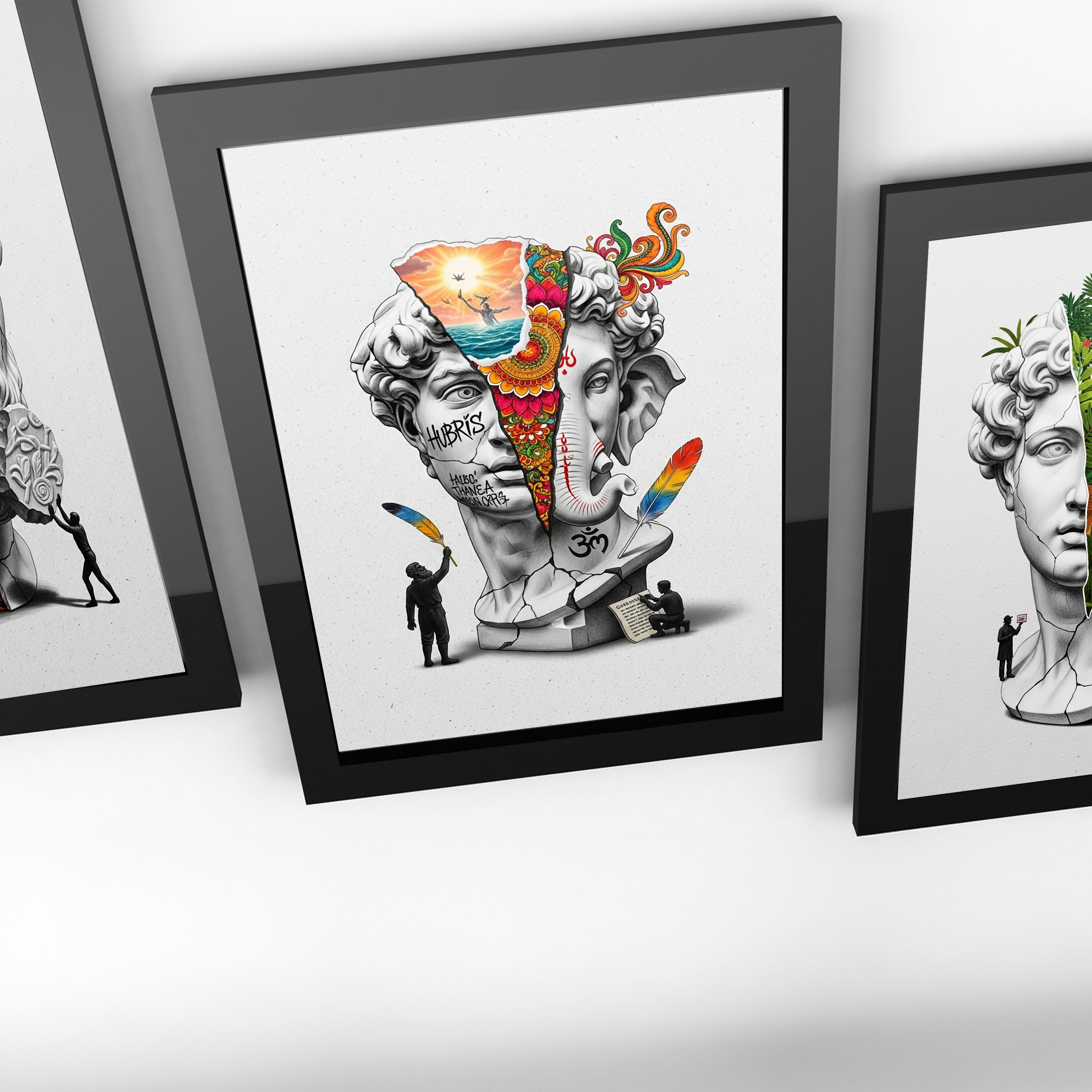 Hubris & Ganesha — Surreal David Bust Wall Art Print