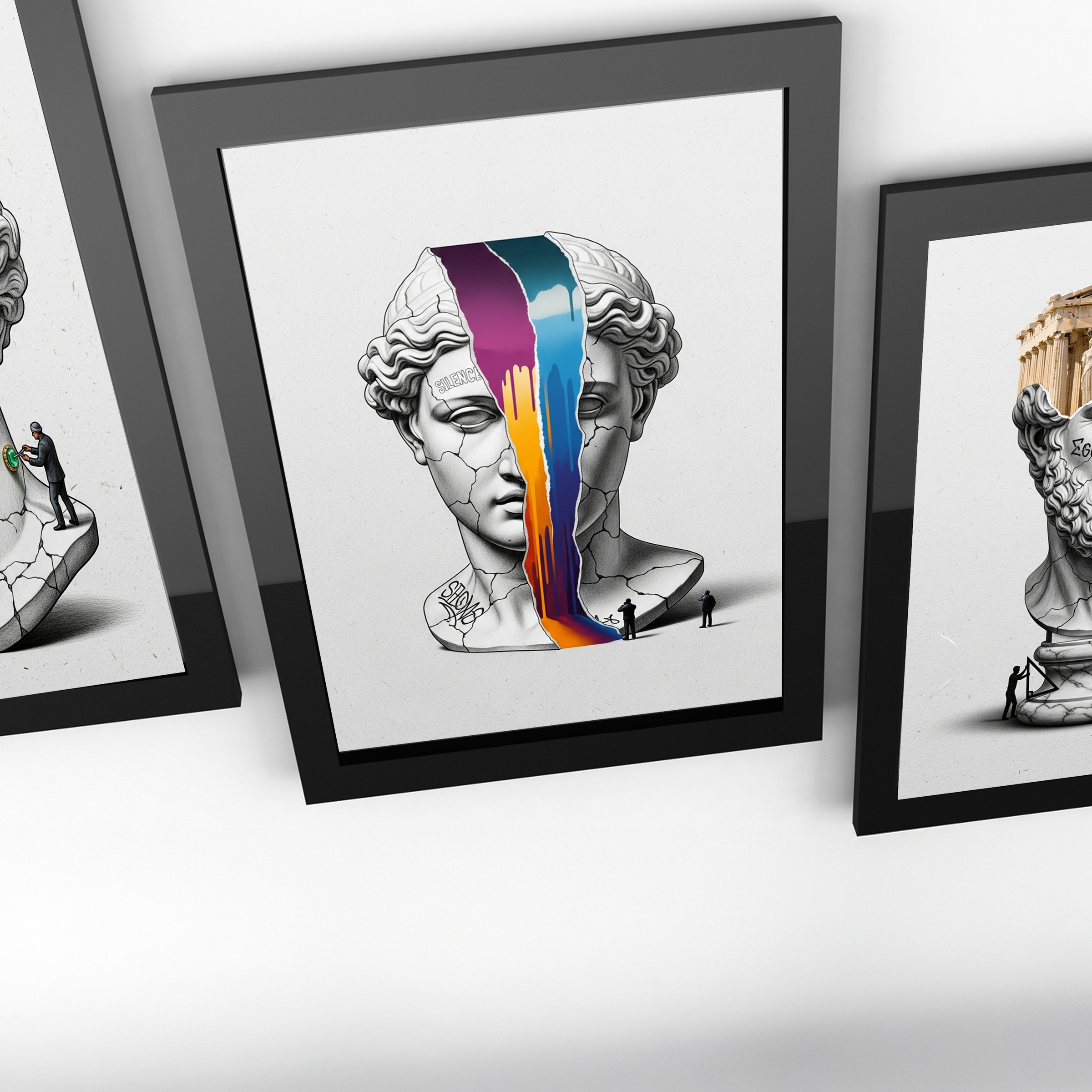 Silence — Surreal Venus Bust Wall Art Print