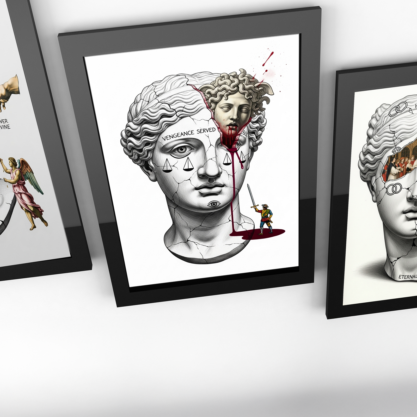 Vengeance Served Medusa — Surreal Greek Mythology Wall Art Print