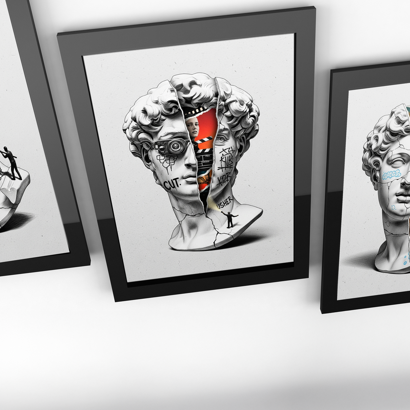 Cut! Cinema — Surreal David Bust Wall Art Print