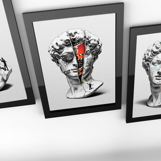 Cut! Cinema — Surreal David Bust Wall Art Print