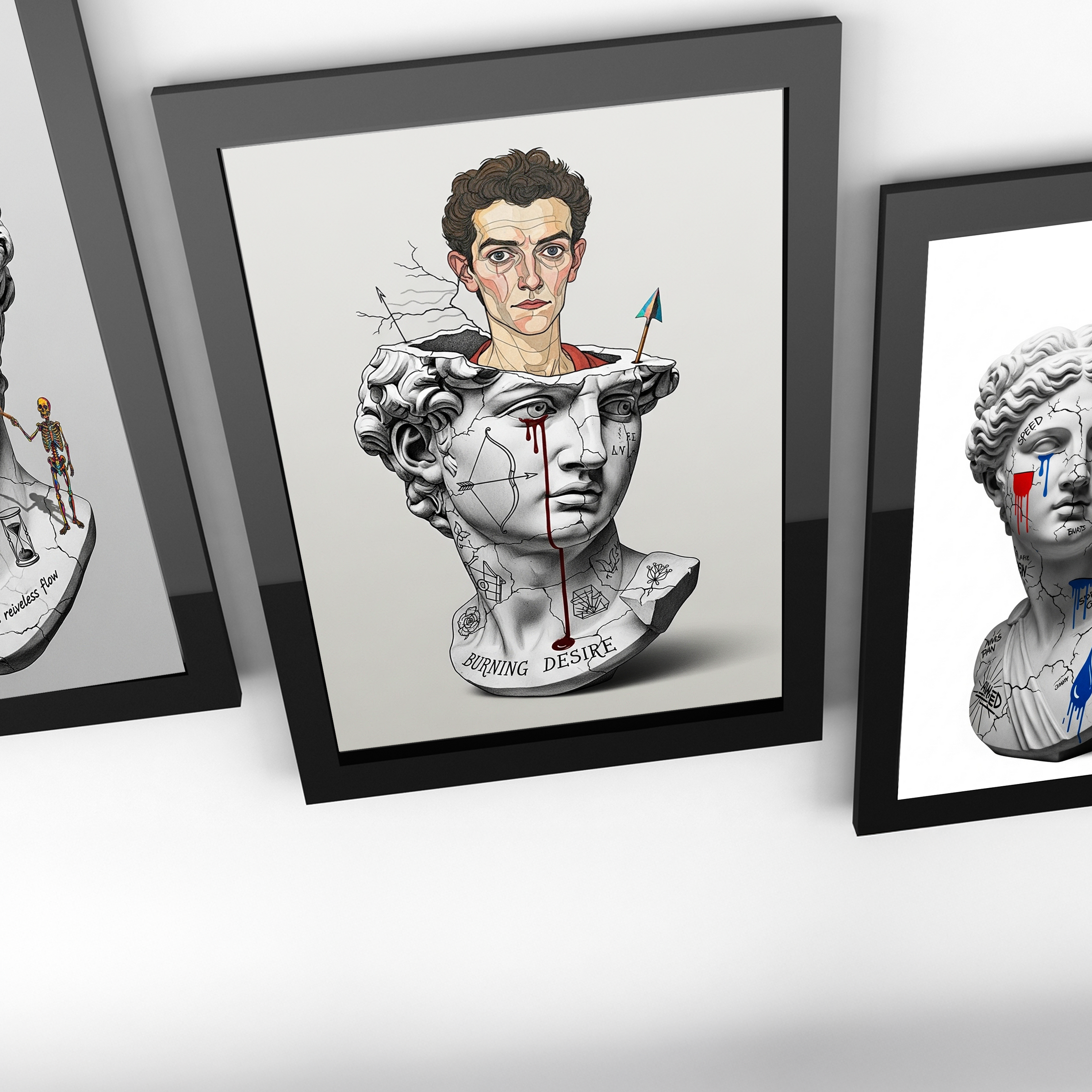 Burning Desire — Egon Schiele Inspired Wall Art Print