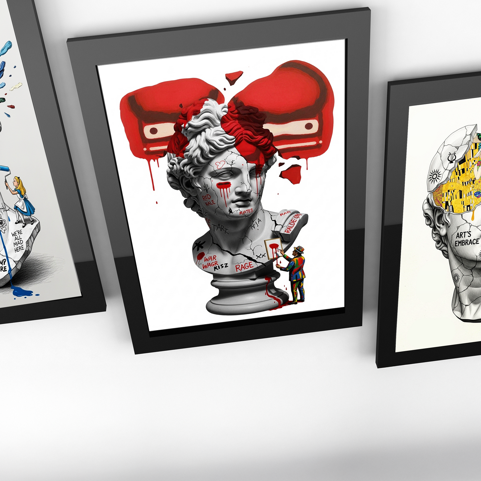 Rage Boxer — Surreal Apollo Bust Wall Art Print