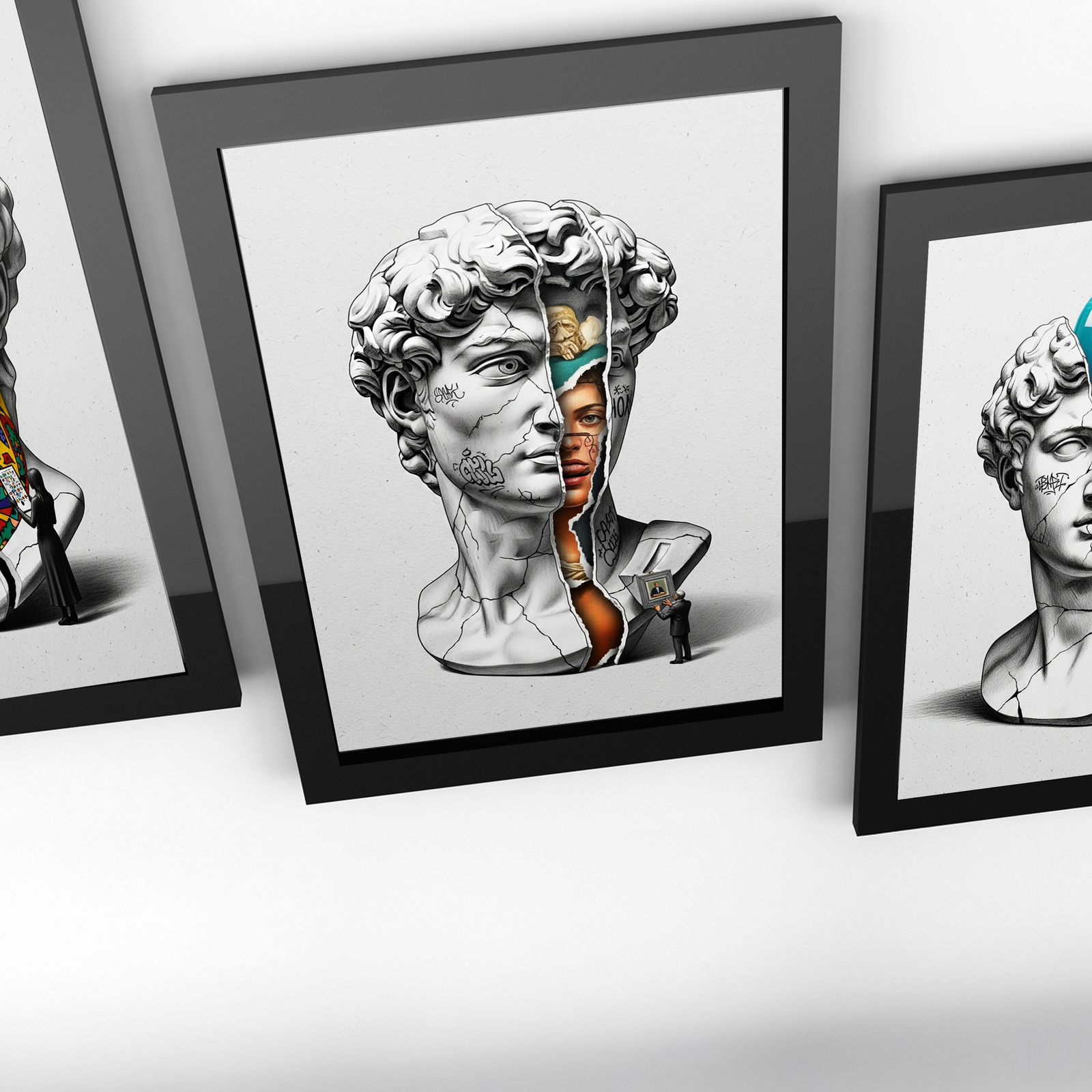 Layers — Surreal David Bust Wall Art Print
