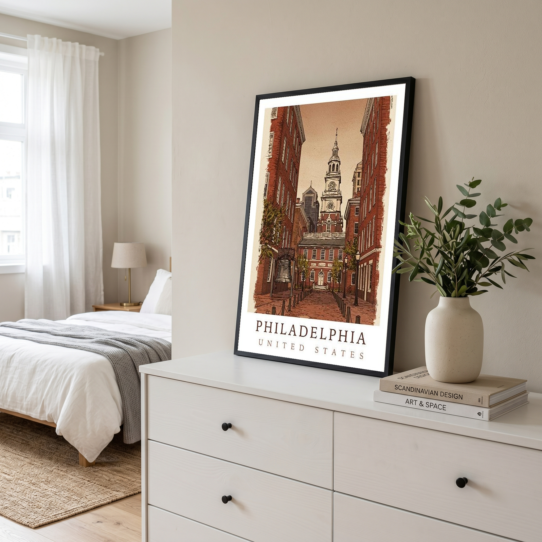 Philadelphia USA — Independence Hall Historic Wall Art Print