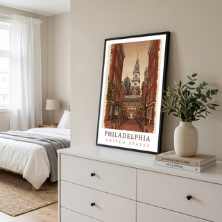 Philadelphia USA — Independence Hall Historic Wall Art Print