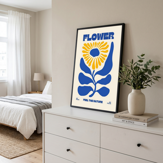 FLOWER Feel the Nature Poster — Mid-Century Botanical Cut-Out Print