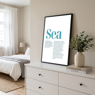 Sea Typography Poster — Ocean Meditation Quote Wall Art