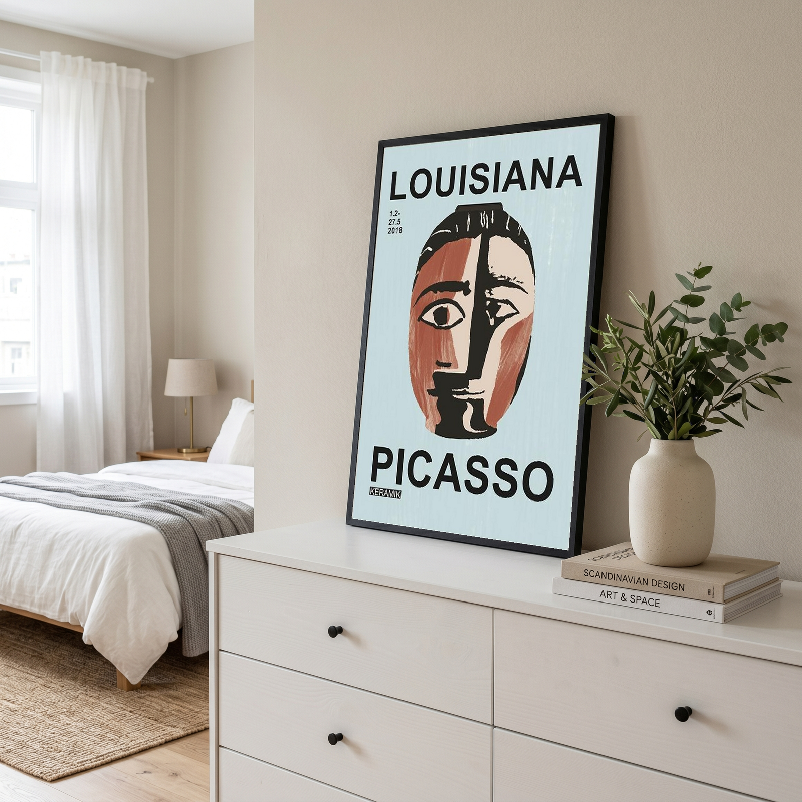 Picasso Louisiana Keramik Poster — Abstract Face Exhibition Print