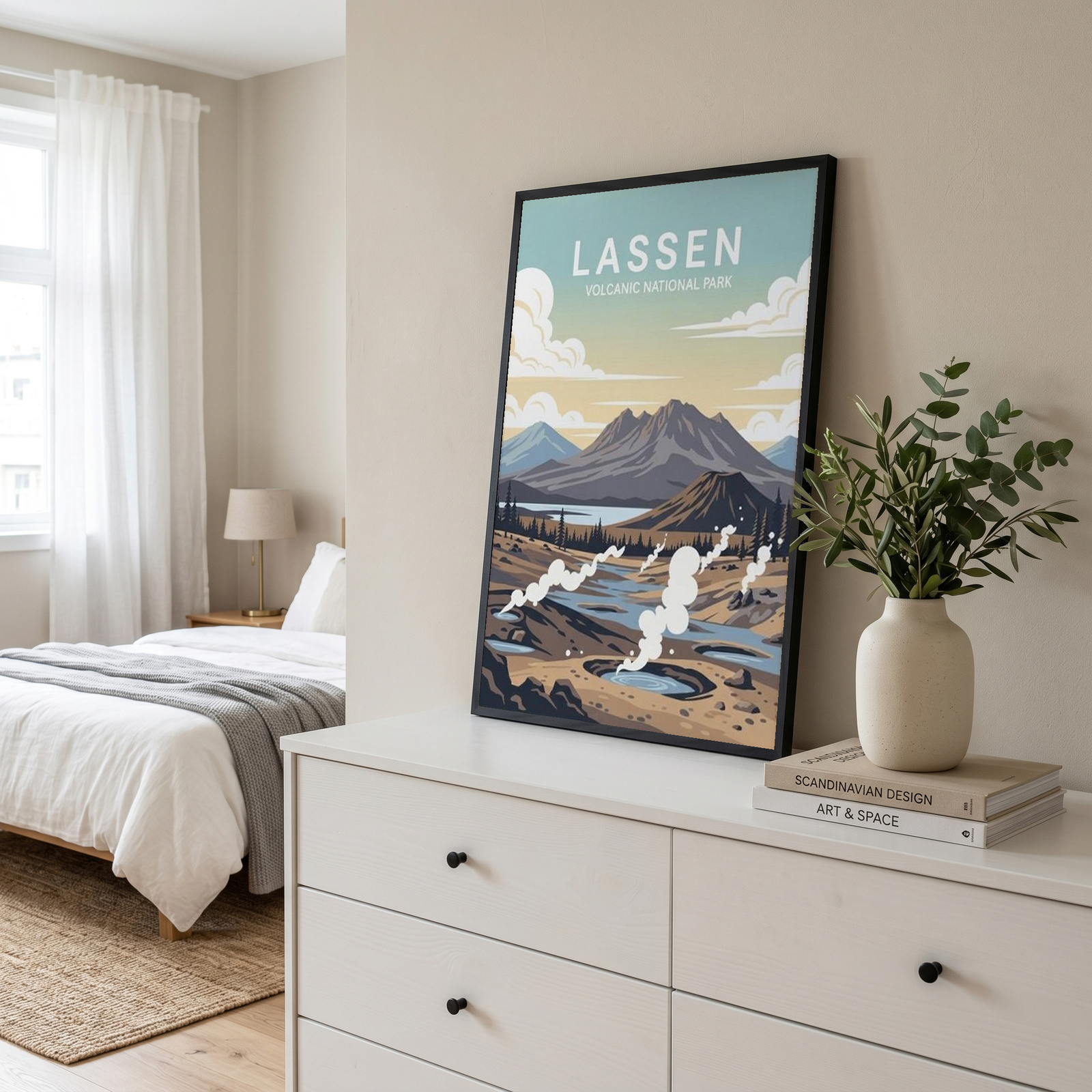 Lassen Volcanic National Park Poster — Vintage California Hydrothermal Print