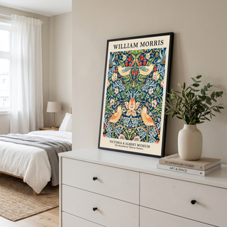 William Morris Strawberry Thief Print — V&A Museum Botanical Art