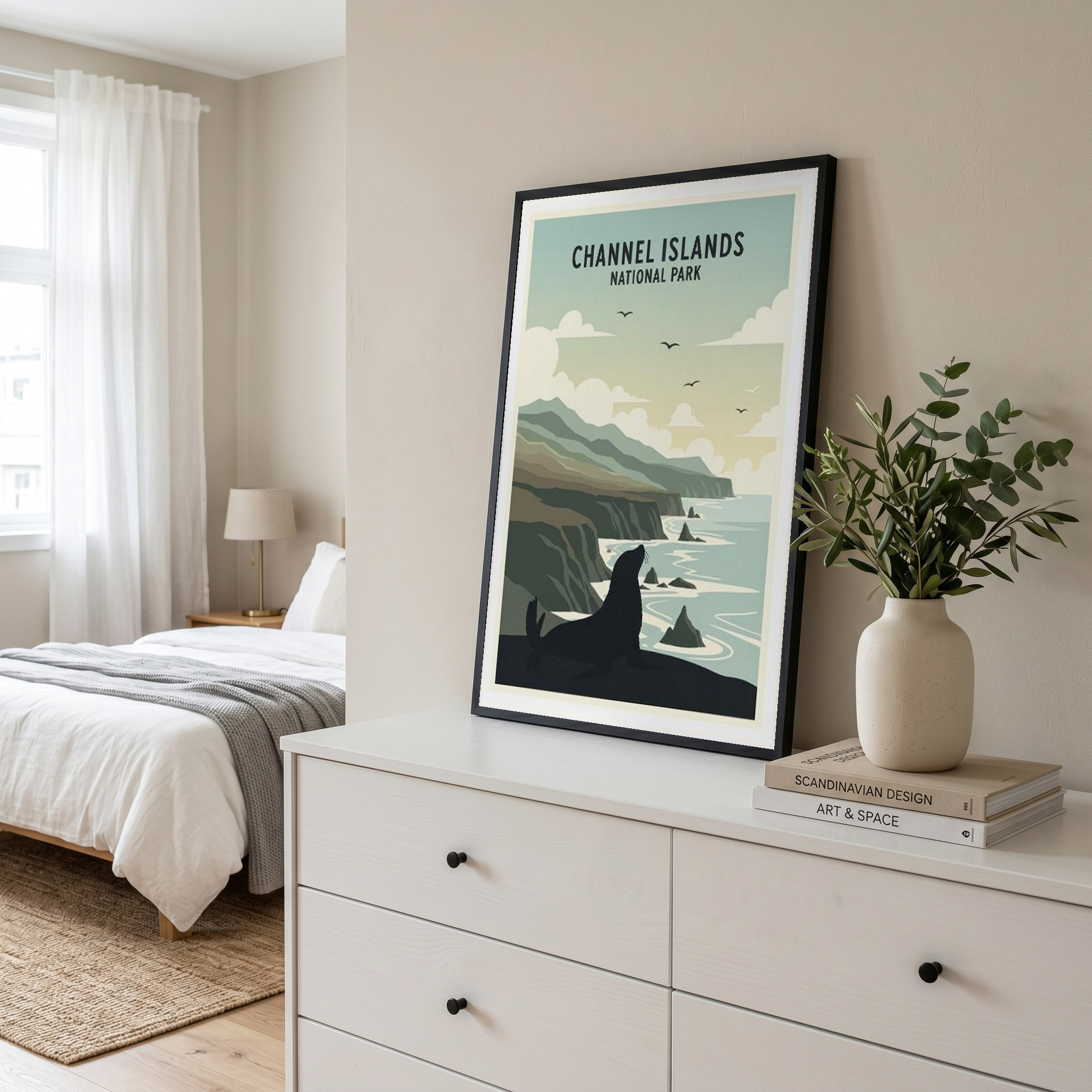 Channel Islands National Park Poster — Vintage California Sea Lion Coast Print