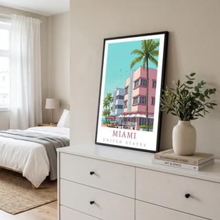 Miami Florida — Art Deco Ocean Drive Wall Art Print