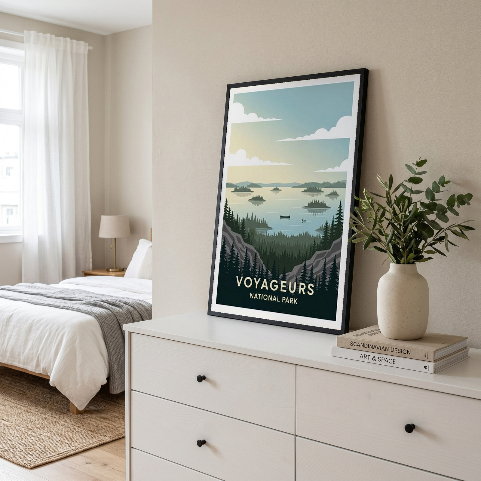 Voyageurs National Park Poster — Vintage Minnesota Canoe Lake Print