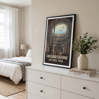Carlsbad Caverns National Park Poster — Vintage New Mexico Bat Cave Print