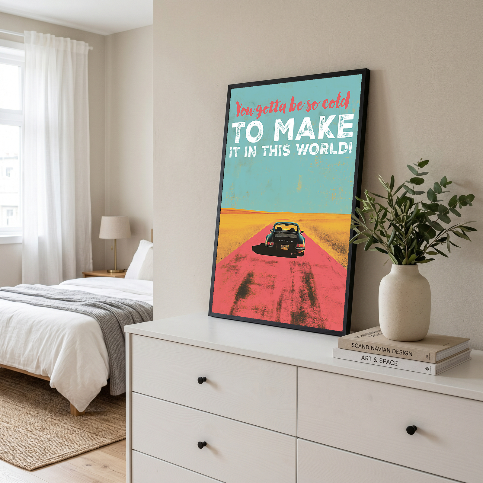 Porsche Wall Decor — Retro Travel Quote Cold To Make It Print