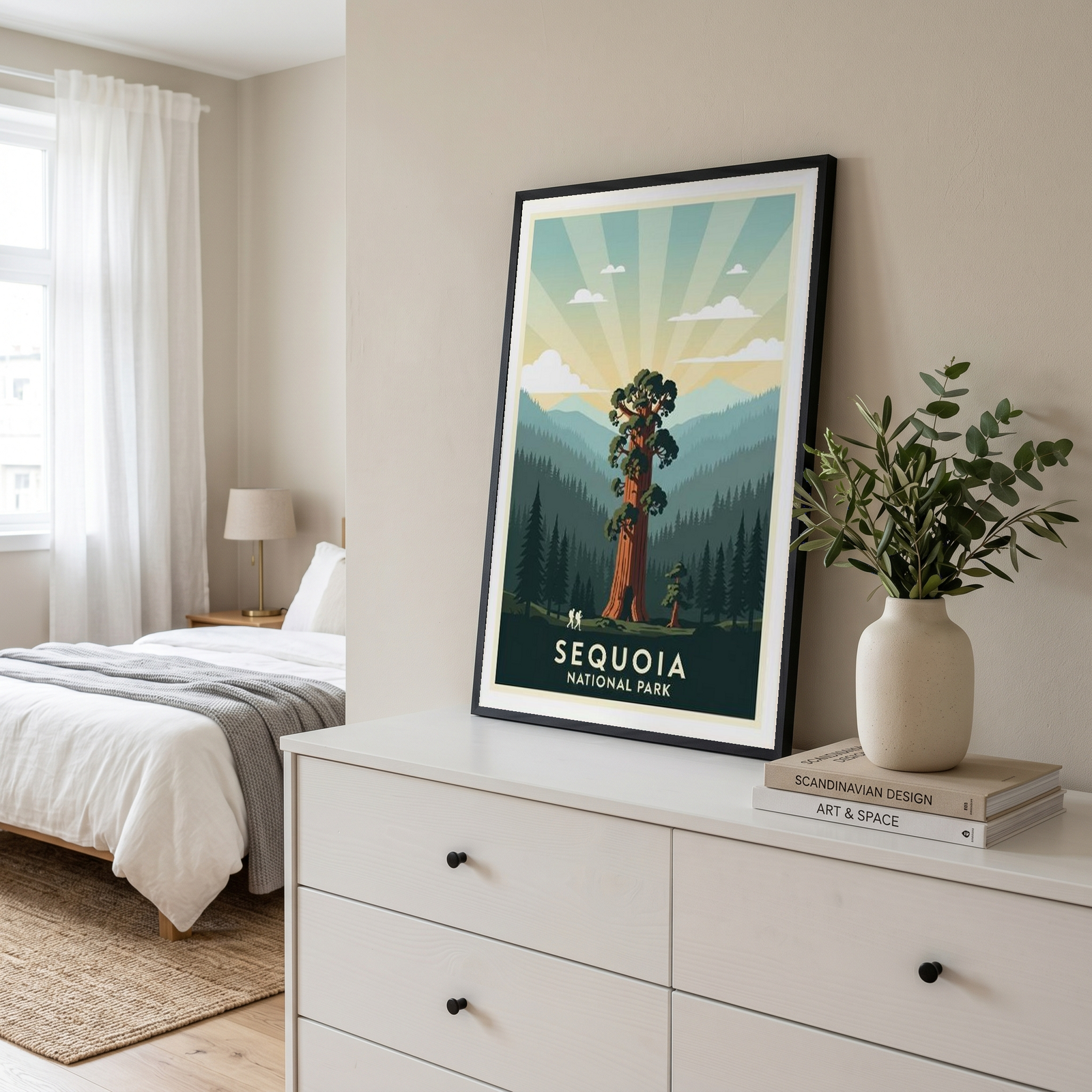 Sequoia National Park Poster — Vintage California General Sherman Tree Print