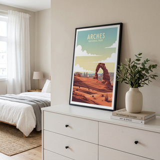 Arches National Park Poster — Vintage Delicate Arch Utah Desert Print