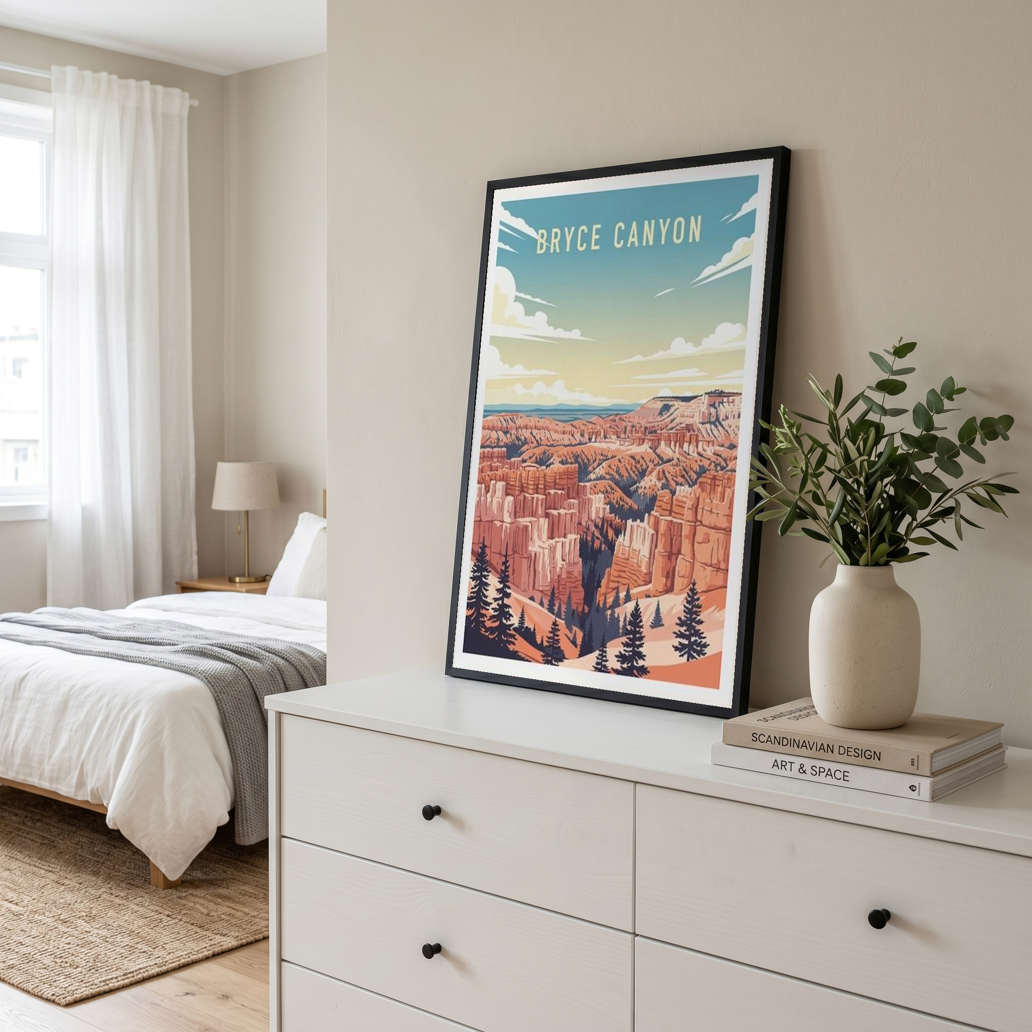 Bryce Canyon National Park Poster — Vintage Utah Hoodoo Sunrise Print