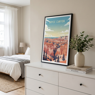 Bryce Canyon National Park Poster — Vintage Utah Hoodoo Sunrise Print