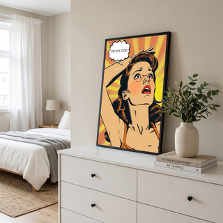 Pop Art Oh My God Poster — Retro Comic Girl Lichtenstein Print