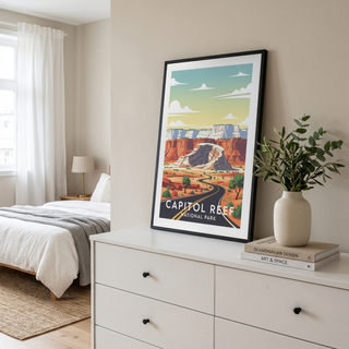 Capitol Reef National Park Poster — Vintage Utah Waterpocket Fold Print