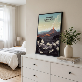 Hawaii Volcanoes National Park Poster — Vintage Kilauea Lava Tropical Print