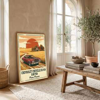 Chevrolet Chevelle SS 454 1970 Poster — Vintage Muscle Car Country Barn Print