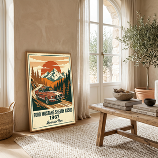 Ford Mustang Shelby GT500 1967 Poster — Vintage Muscle Car Mountain Pine Print