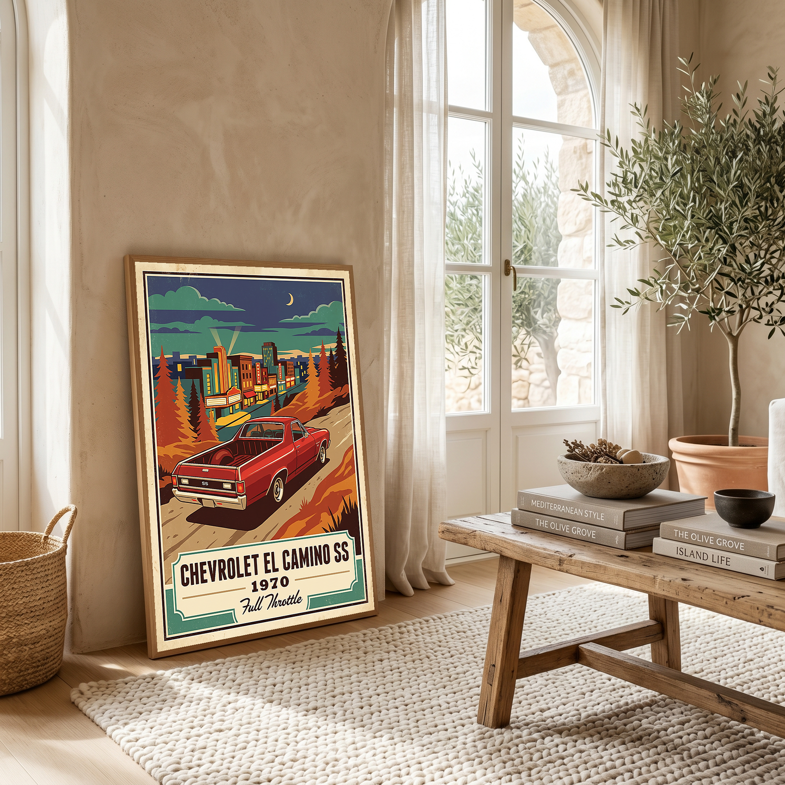 Chevrolet El Camino SS 1970 Poster — Vintage Muscle Truck Cinema Marquee Print