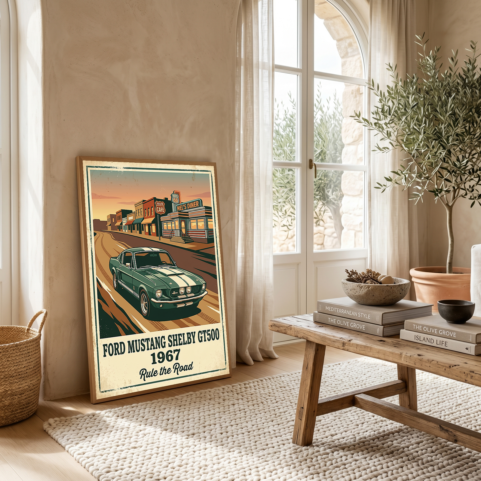 Ford Mustang Shelby GT500 1967 V3 Poster — Route 66 Vintage Diner Print