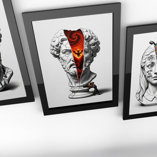 Inferno — Surreal Zeus Bust Wall Art Print