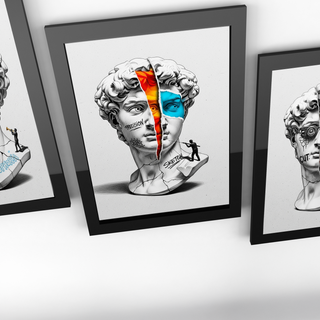 Precision & Sketch — Surreal David Bust Wall Art Print