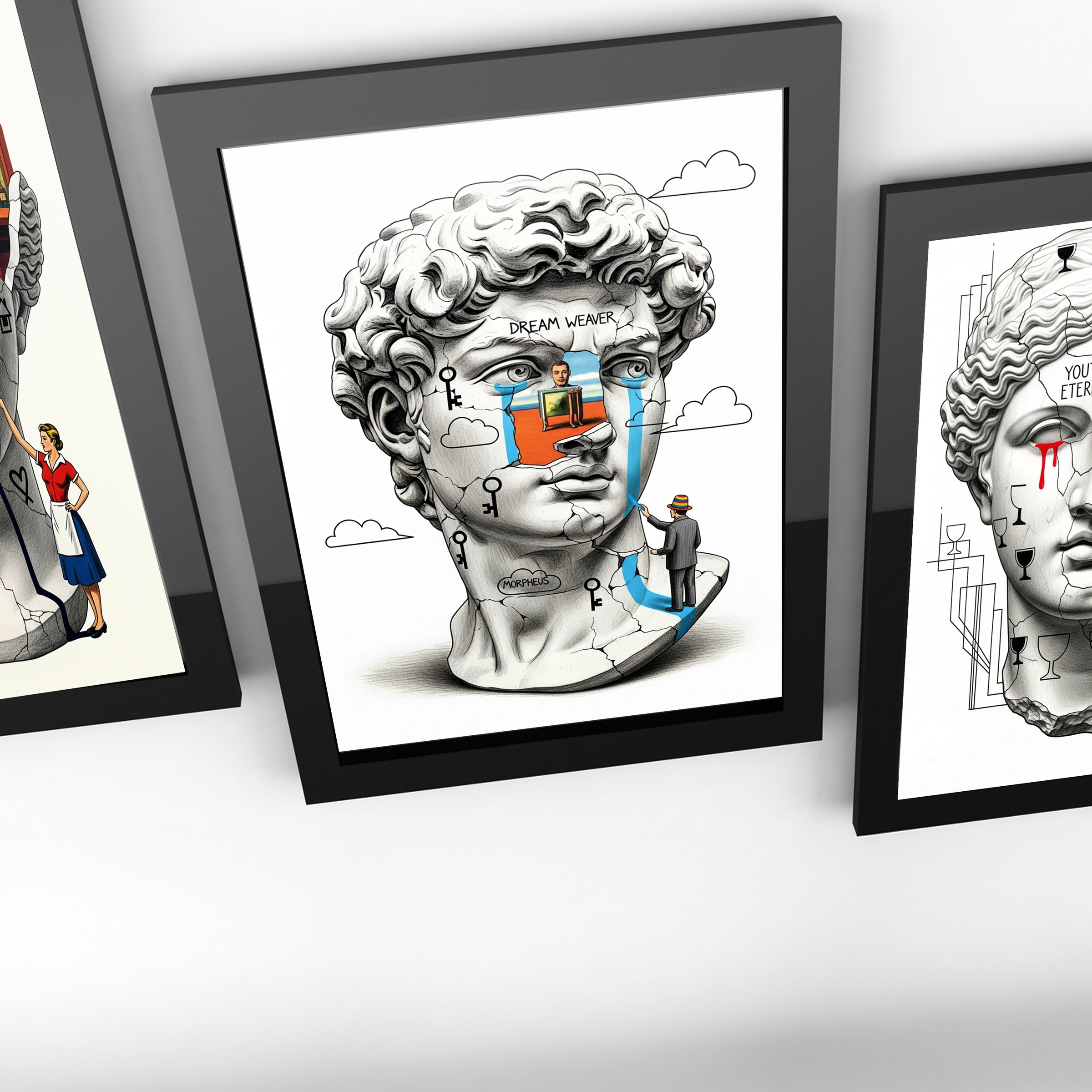 Dream Weaver Morpheus — Surreal David Bust Wall Art Print