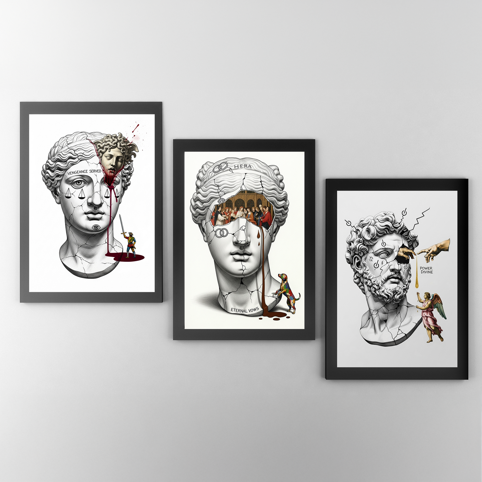 Hera Eternal Vows — Surreal Goddess Bust Wall Art Print