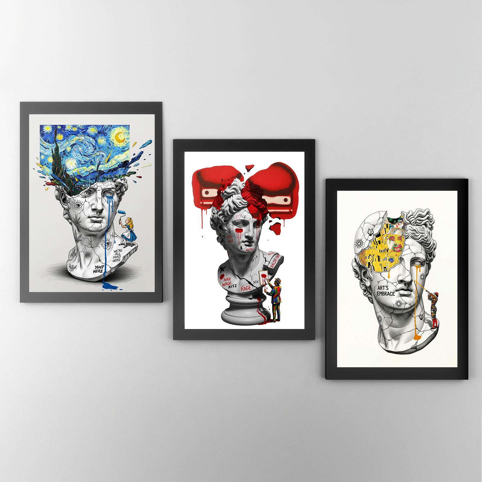 Rage Boxer — Surreal Apollo Bust Wall Art Print