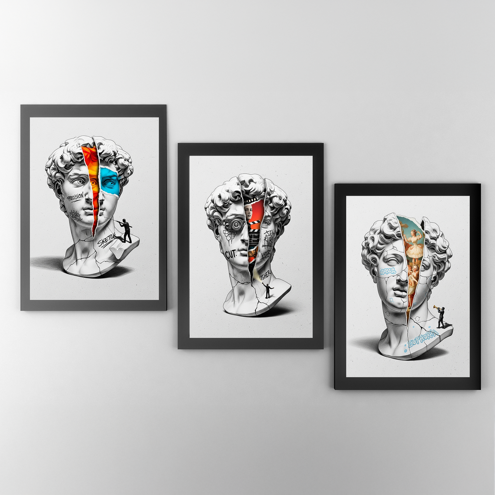 Cut! Cinema — Surreal David Bust Wall Art Print